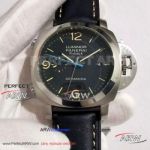 Perfect Replica Panerai Luminor Chrono Flyback 44 mm Watches - Pam00524 316L Steel Case Black Face Black Leather Strap